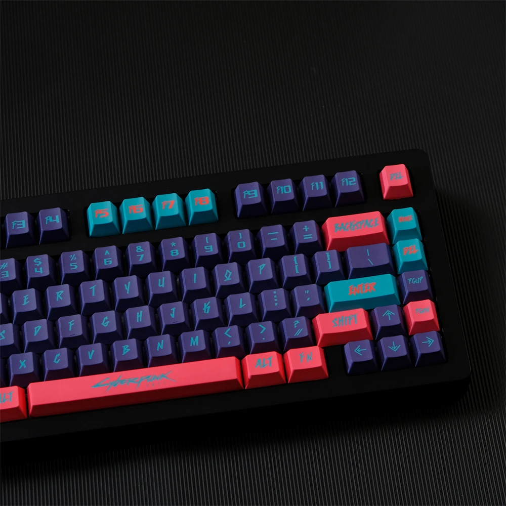 129Keys 2077 Keycaps PBT Keycaps Cherry Profile Five-Sided Sublimation Keycaps Fits Gateron,Cherry MX Switch Mechanical Keyboard