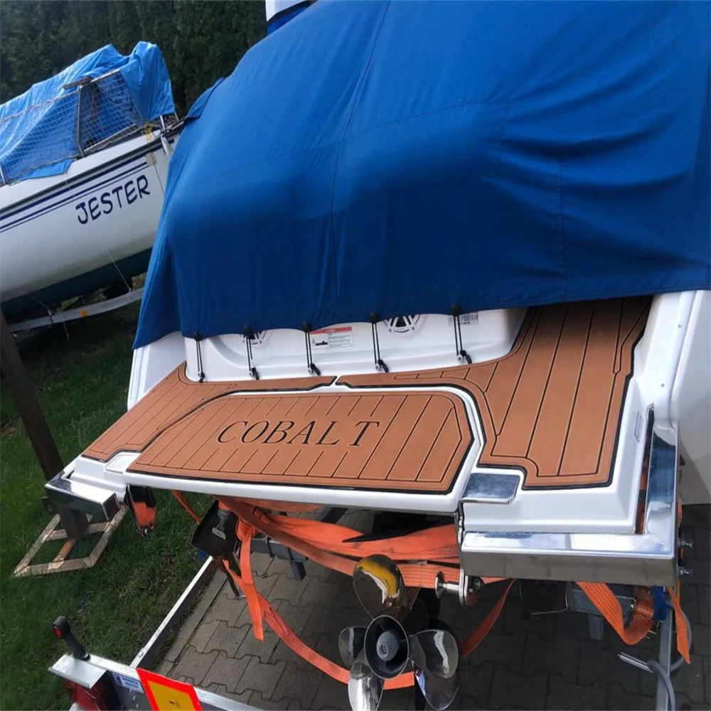 

2017 Cobalt 24 SD Swim Step Transom Pad Boat EVA Foam Faux Teak Deck Floor Mat SeaDek MarineMat Gatorstep Style Самоклеящийся