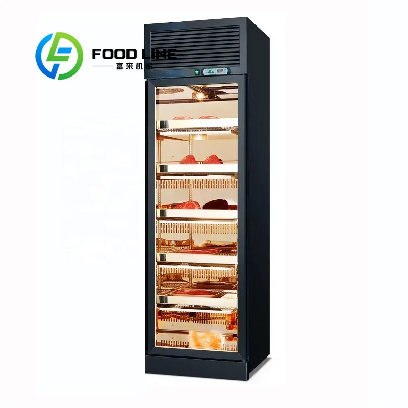 Dry Aging Beef Cabinet Lockable Security Glass Door Protects High Value Dry Aged Beef From Unauthorized Touch And Contamination