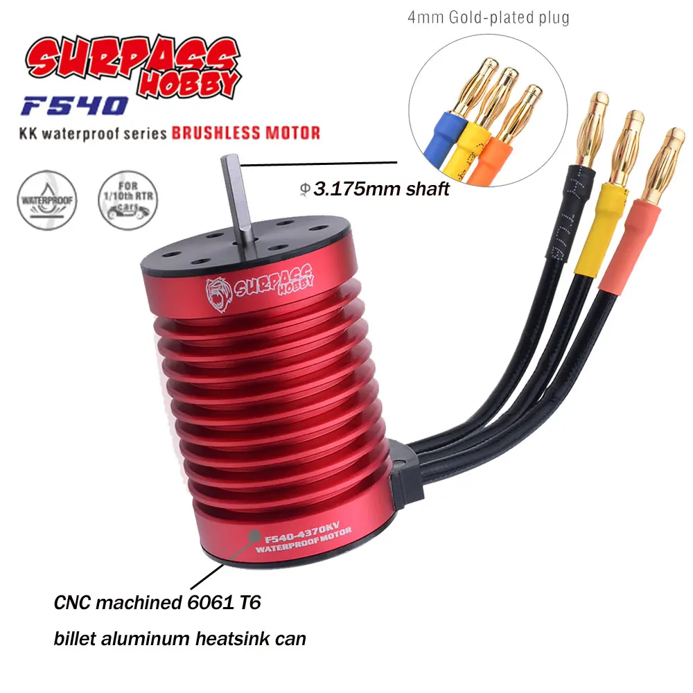 

Surpass Hobby Водонепроницаемый бесщеточный двигатель F540 3000KV 3300KV 3930KV 4370KV 45A ESC для 1/10 RTR RC Car Tamiya Axial Redcat HSP