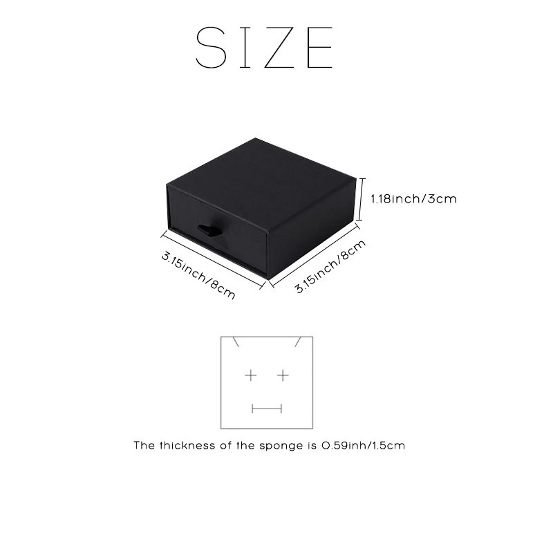 ALEX STREETER Free customized personalized logo paper drawer jewelry box, sponge necklace ring earring packaging display box