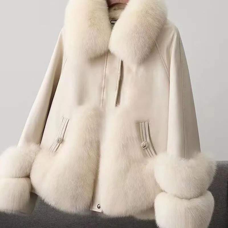 Lovepeapomelo Coat Faux Long Full Regular Zipper Senior Faux Fur Women's Winter Flash Sale