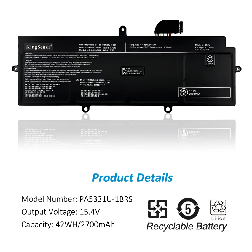 KingSener PA5331U-1BRS Laptop Battery For Toshiba Dynabook Portege A30-E A30-E-174 X30L-G X30L-G1331 A30-G A40-E  A40-E-1D6