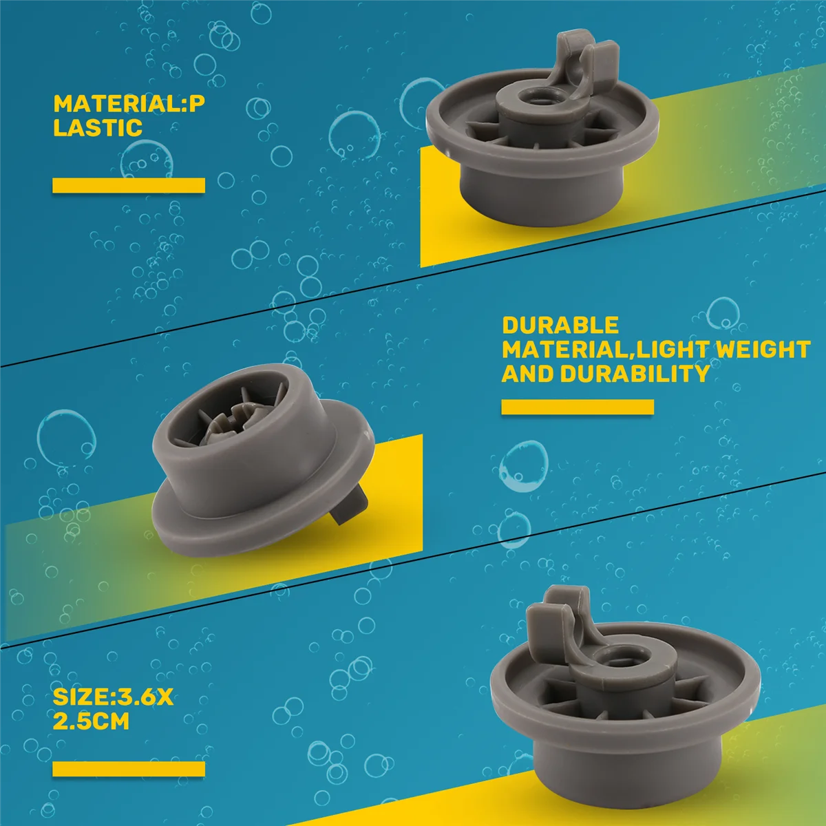 Ruote per cestello inferiore inferiore per lavastoviglie compatibili con Bosch Neff e Siemens 165314   Pezzi di ricambio per lavastoviglie Rulli inferiori HGC