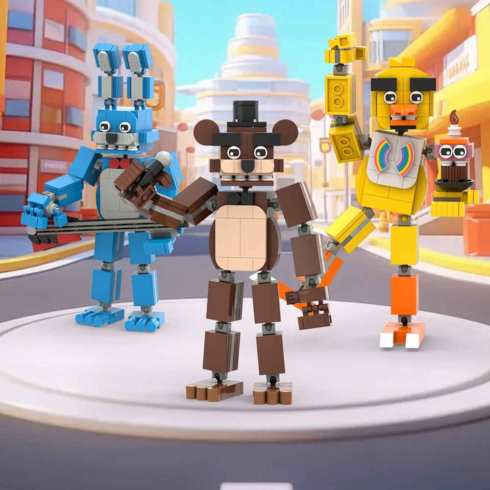 

Новый набор строительных блоков серии F--anf Duck Foxy Rabbit Bear, конструктор DIY для фанатов, креативная сборная игрушка, декор для рабочего стола.