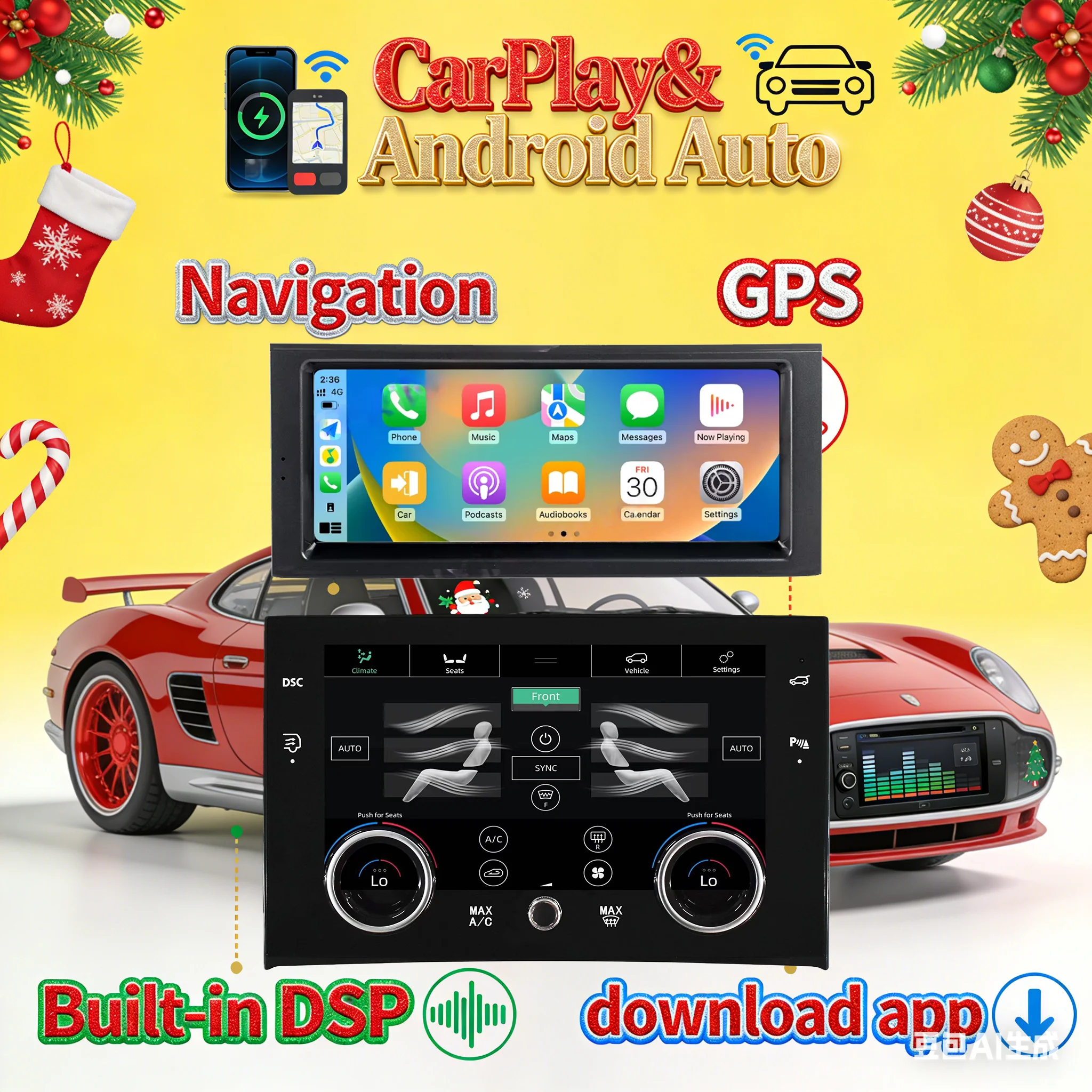 For Land Range Rover Vogue V8 L3 2002-2012 Carplay Android 14 Radio Receiver GPS Navigation  Multimedia Video  Player Head Unit