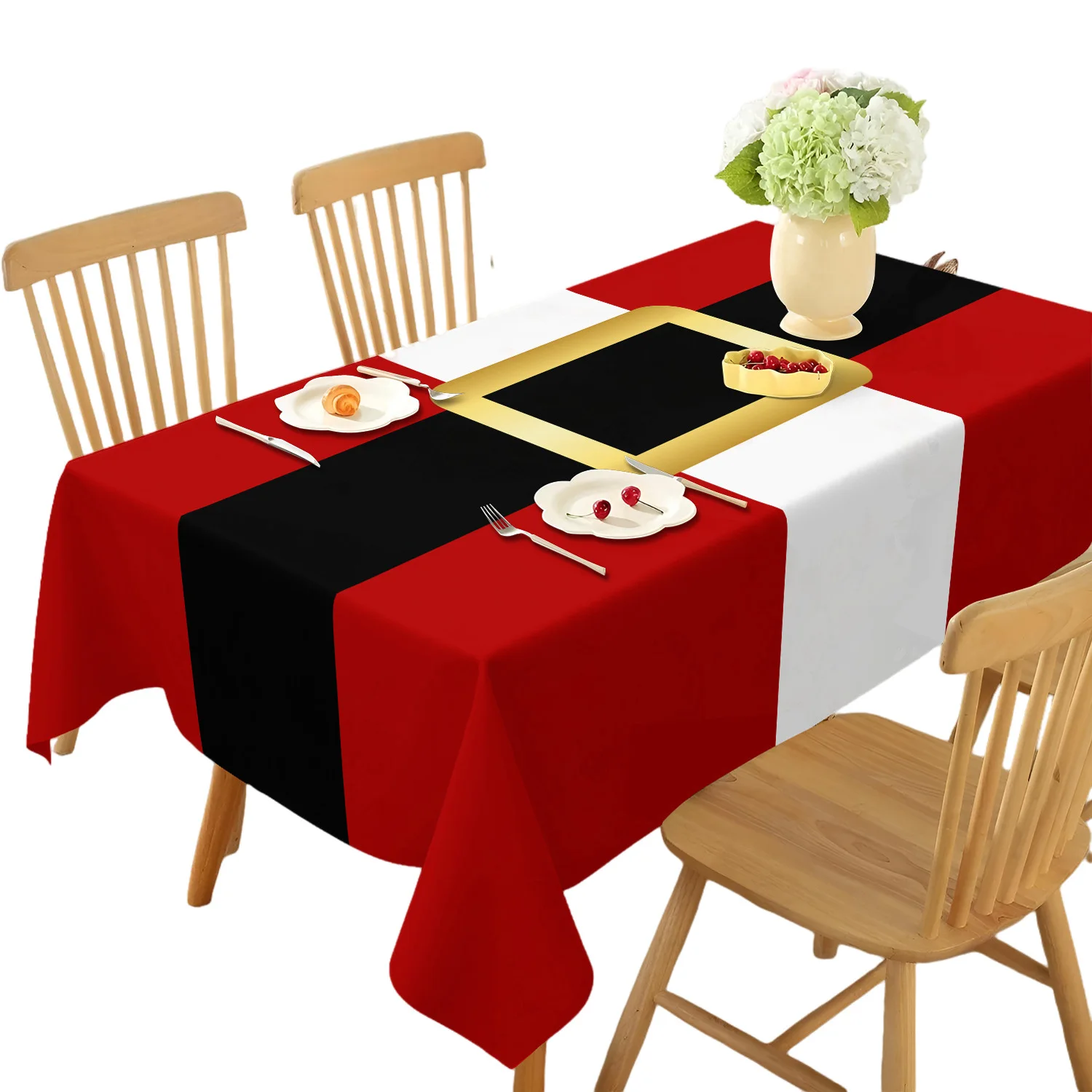 2026 panos de mesa de natal árvore de natal vermelha impressa à prova d' água oilproof para casa ornamento natal ano novo decoração de natal