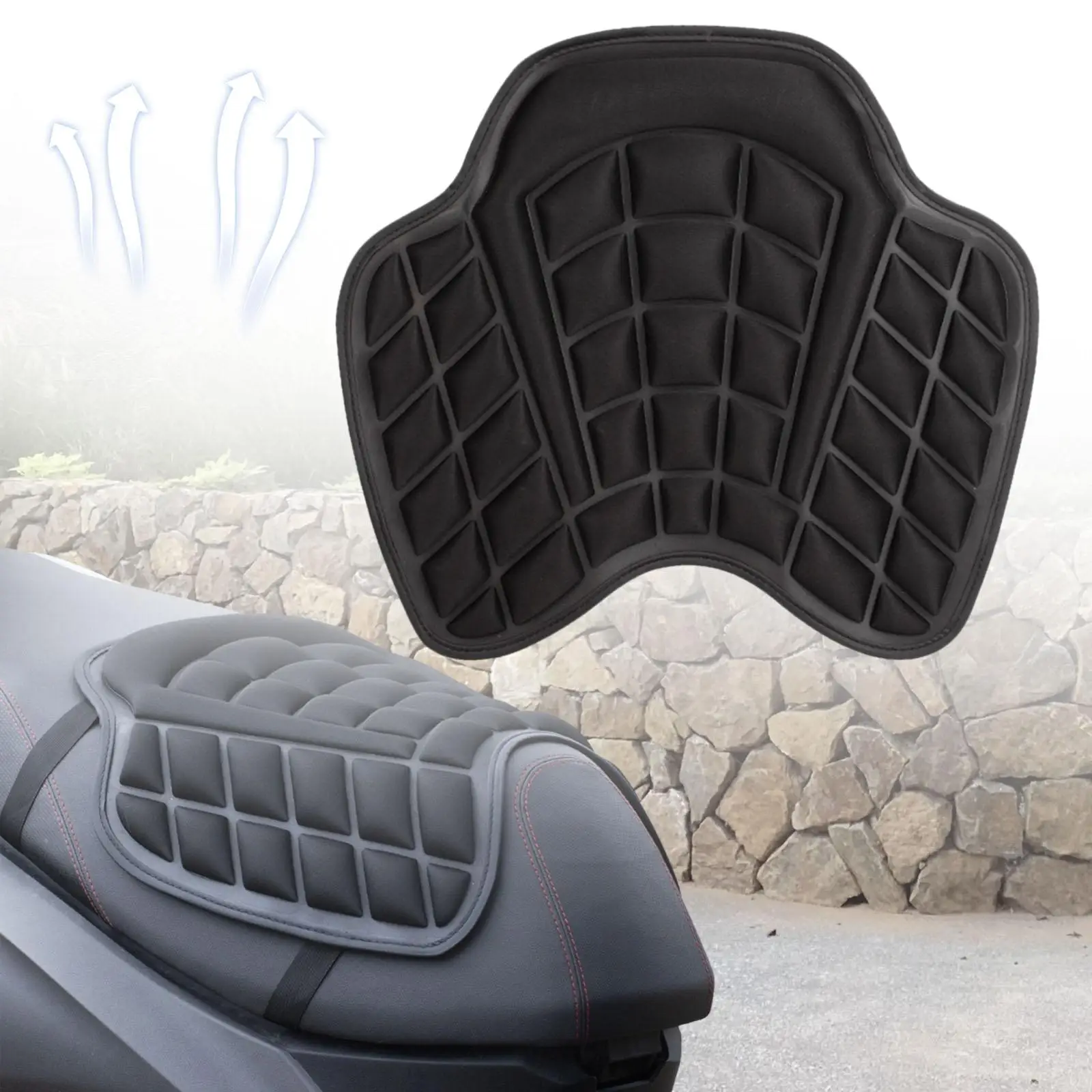 

Motorcycle Seat Cushion Saddle Pad EVA Motorbike Accessories Non Slip Shock Absorption for Long Rides Breathable Cooling