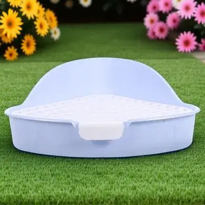 

Pet Toilet Litter Box For Rabbit Guinea Pig Corner Potty Trainer Thick Bottom Anti Slip Fixed Lock Tall Fencesplashing Easy