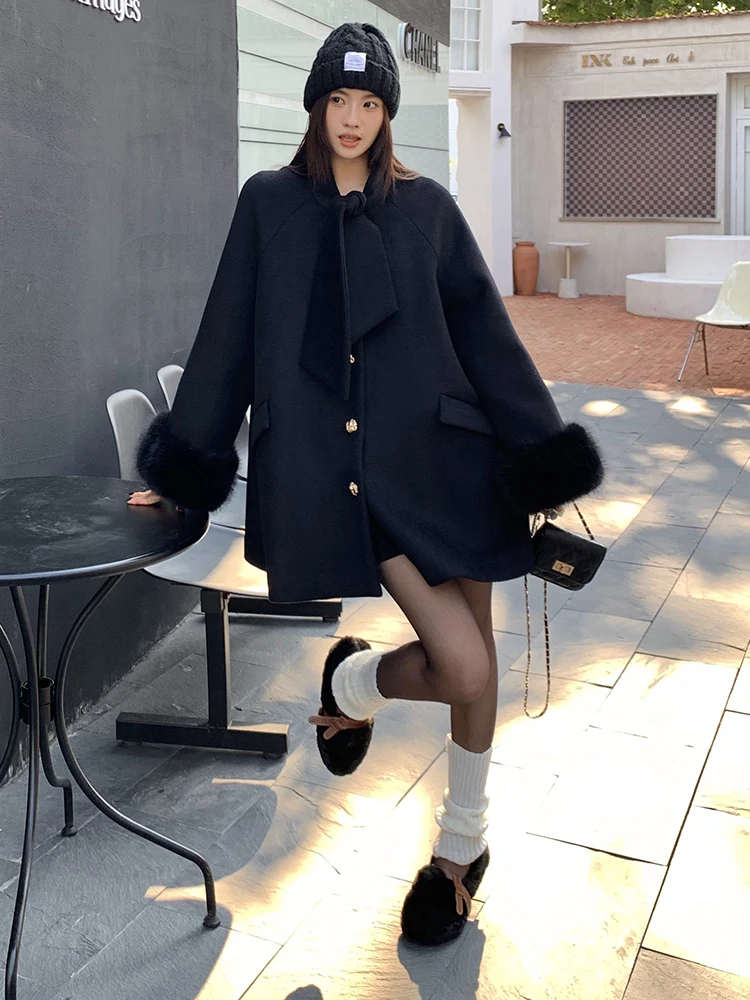 

Buou Bla ort шерстяное пальто женское кактусное зимнее дизайнерское пальто с капюшоном Ne пальто длинный све с круглым воротником на одной пуговице