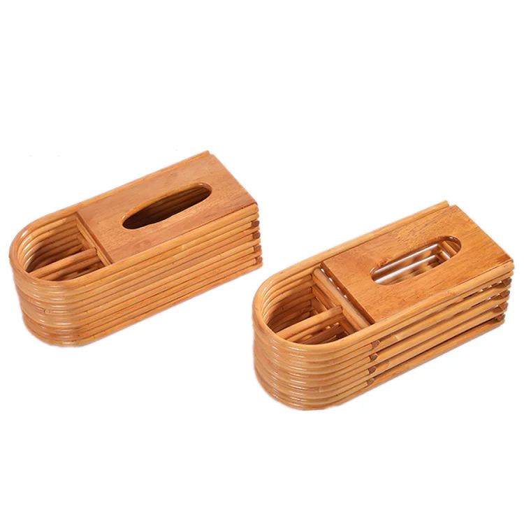 

Rattan handmade solid wood living room tissue storage box rattan woven coffee table desktop remote control clutter sorting box