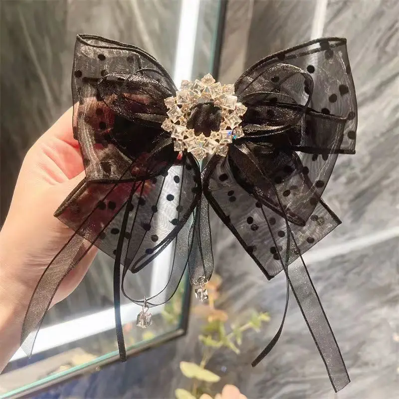 

French Hairpins Spring Autumn Hair Accessories for Women Mother Polka Dot Ribbon Barrettes Female Hair Clips New Headwear