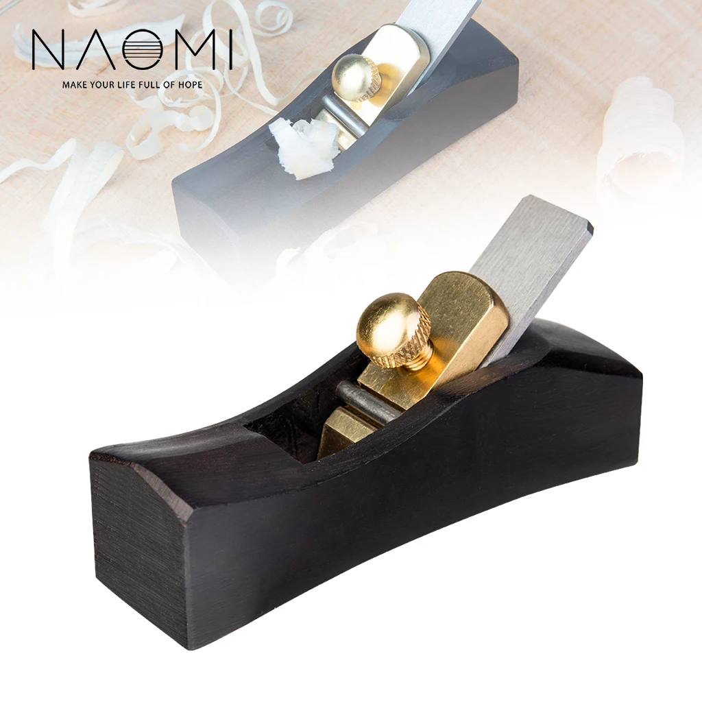 NAOMI Mini Wood Hand Plane Ebony Woodworking Tool Durable Angle Plane Luthier Tool European-Style Ebony Mini Plane (Hollow) 5#