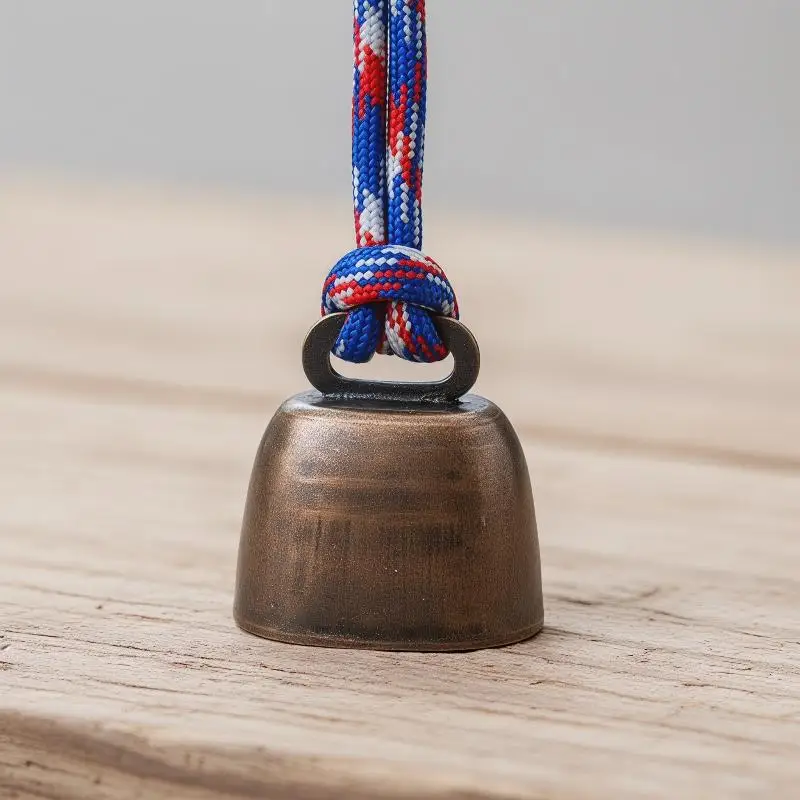 Anti-Bear Outdoor Metal Bell Durable Hiking Safety Equipment with Paracord Lanyard Hook for Camping  Exploration