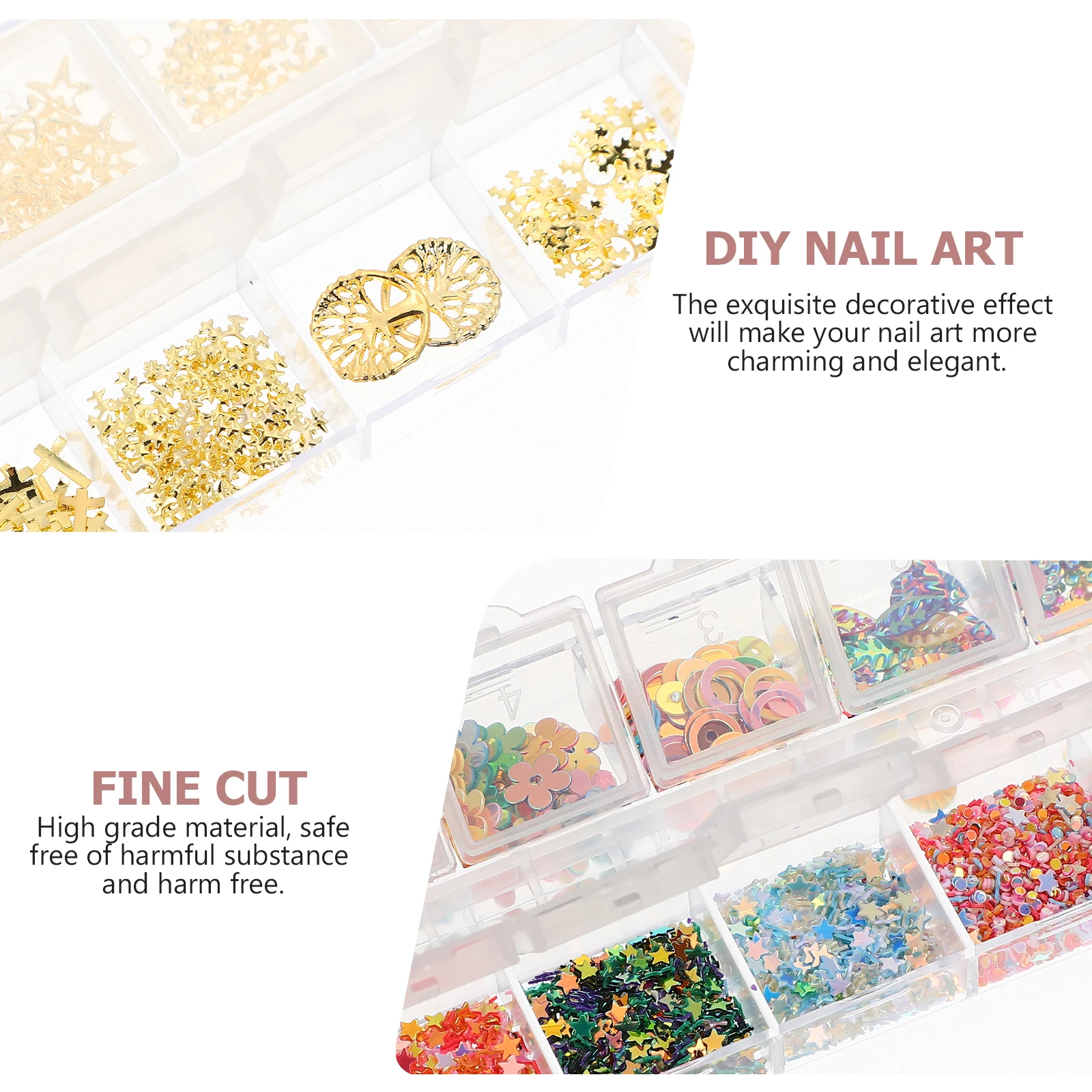 

6pcs Delicate Decorations Shaped Decals Art Accessories Mini Nail Charms Colorful Nail Decals For Diy Manicure Supplies Women