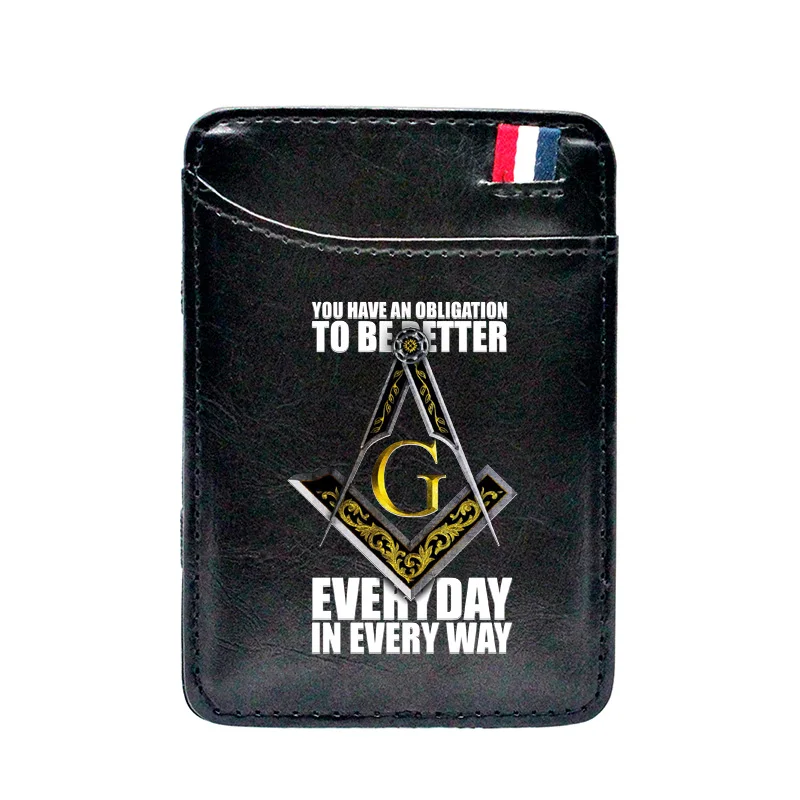 Masonic You Have An ObLigation To Be Better Everyday In Every Way Printing Leather Magic Wallet BE1294