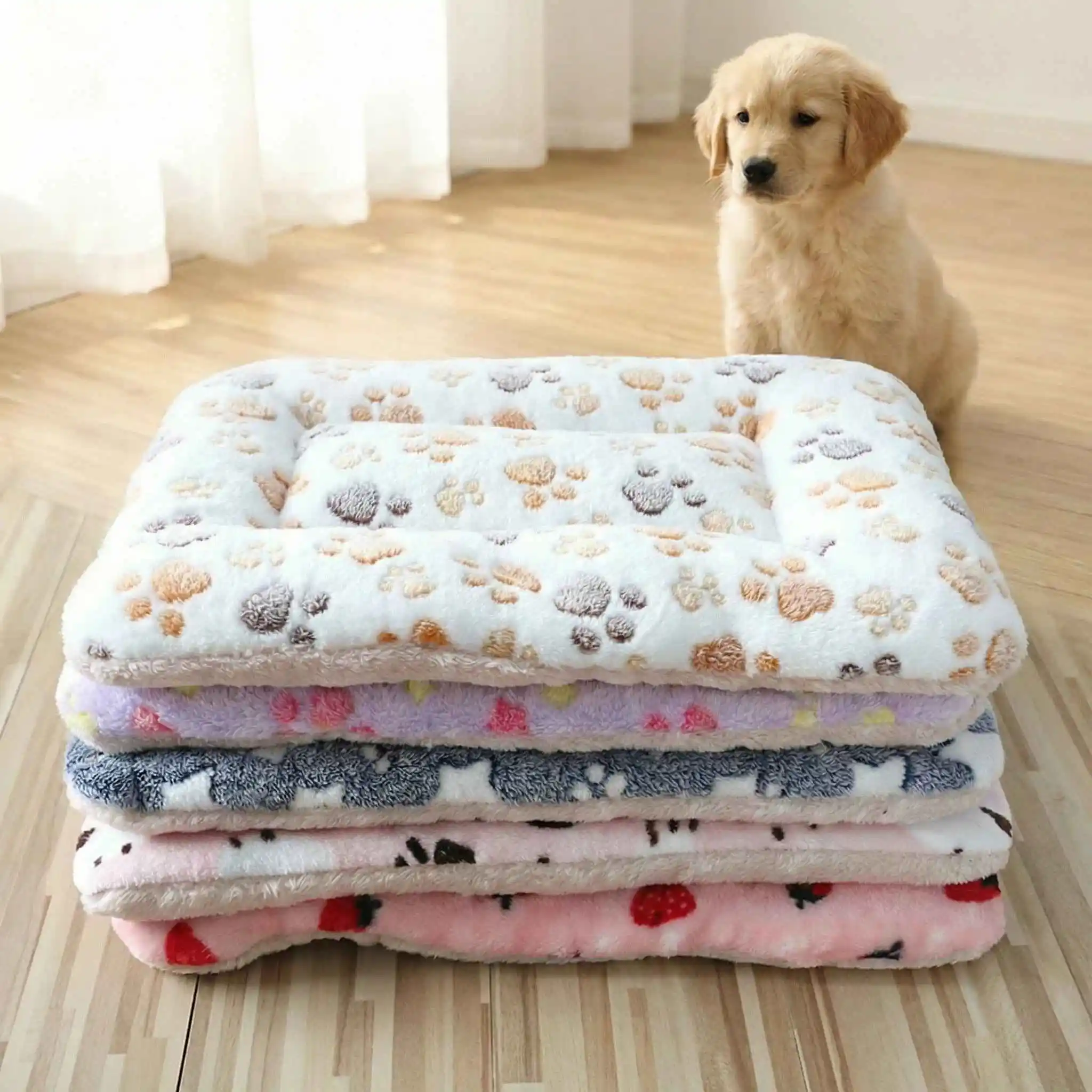 

Portable Dog Sleeping Bed Mats Pet Blanket Plush Washable Cat Sofa Bed Mat Home Travel Comfortable Warm Soft Flannel relax Towel