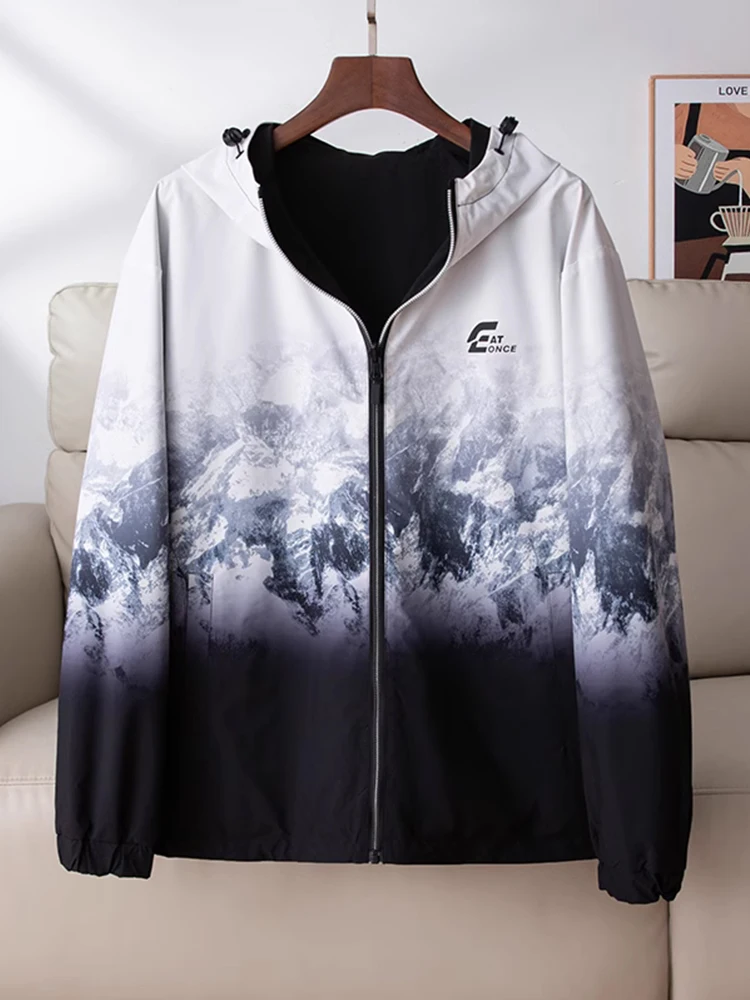 

Мужская демисезонная куртка Sli Adient с двусторонним использованием, модная, с капюшоном, повседневная верхняя одежда, из полиэфирного волокна, с длинными рукавами и молнией