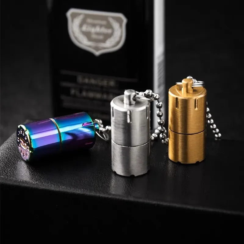 Trench Kerosene Lighter Mini Hangable Keychain Nostalgic Bullet Old-fashioned Gasoline Small Cigarette Lighter Dropshipping