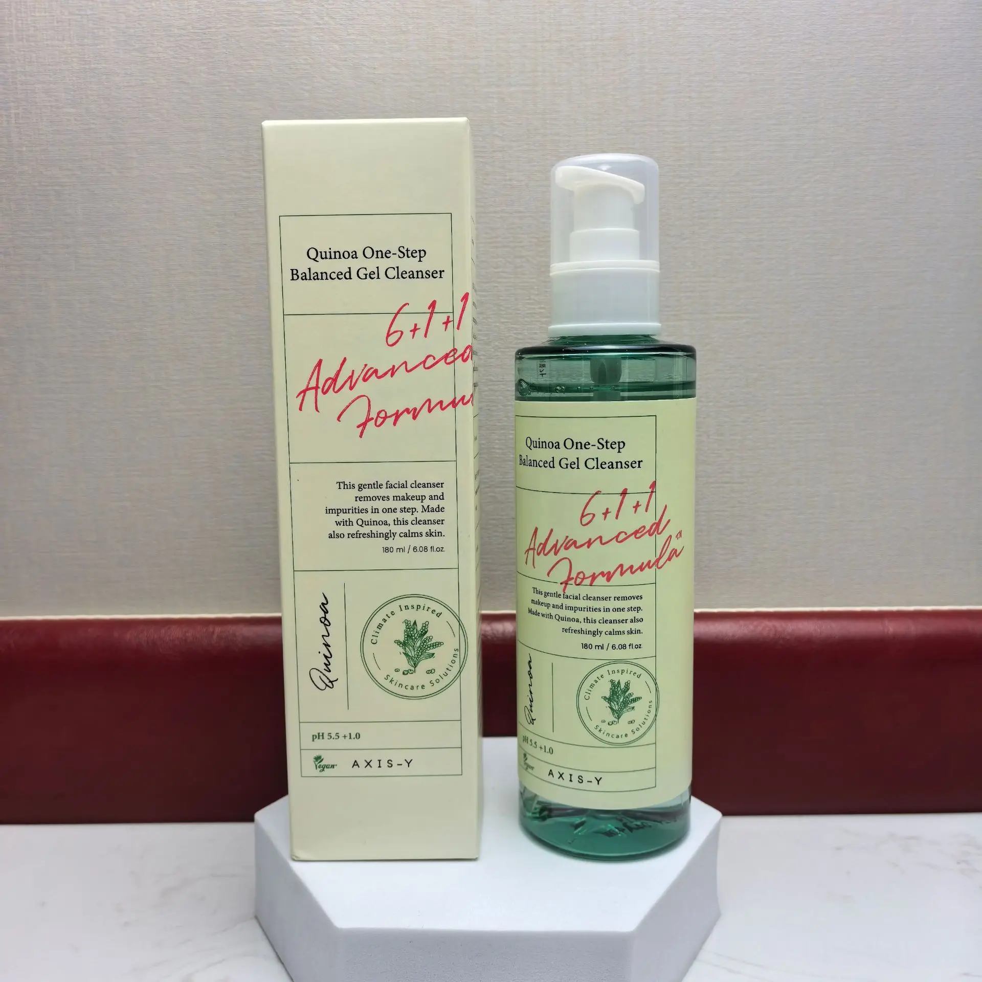 

AXIS-Y Quinoa One-Step Balanced Gel Cleanser 180 мл — слабая кислота, отшелушивающее и глубоко очищающее средство, нежно удаляет макияж и загрязнение