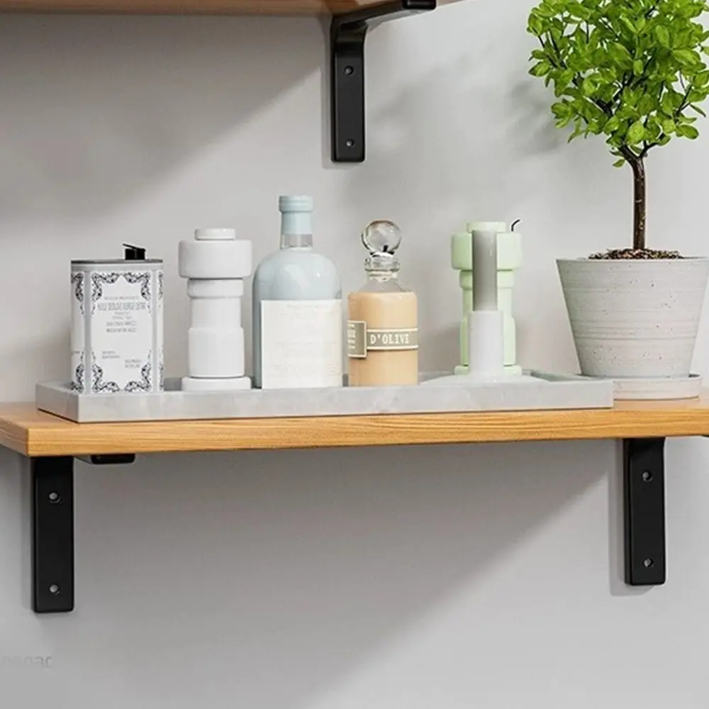 2pcs Multifunctional L-shaped Shelf Bracket Thickened Space Saving Shelf Support Triangular Wall Mounted Fixed Bracket Indoor