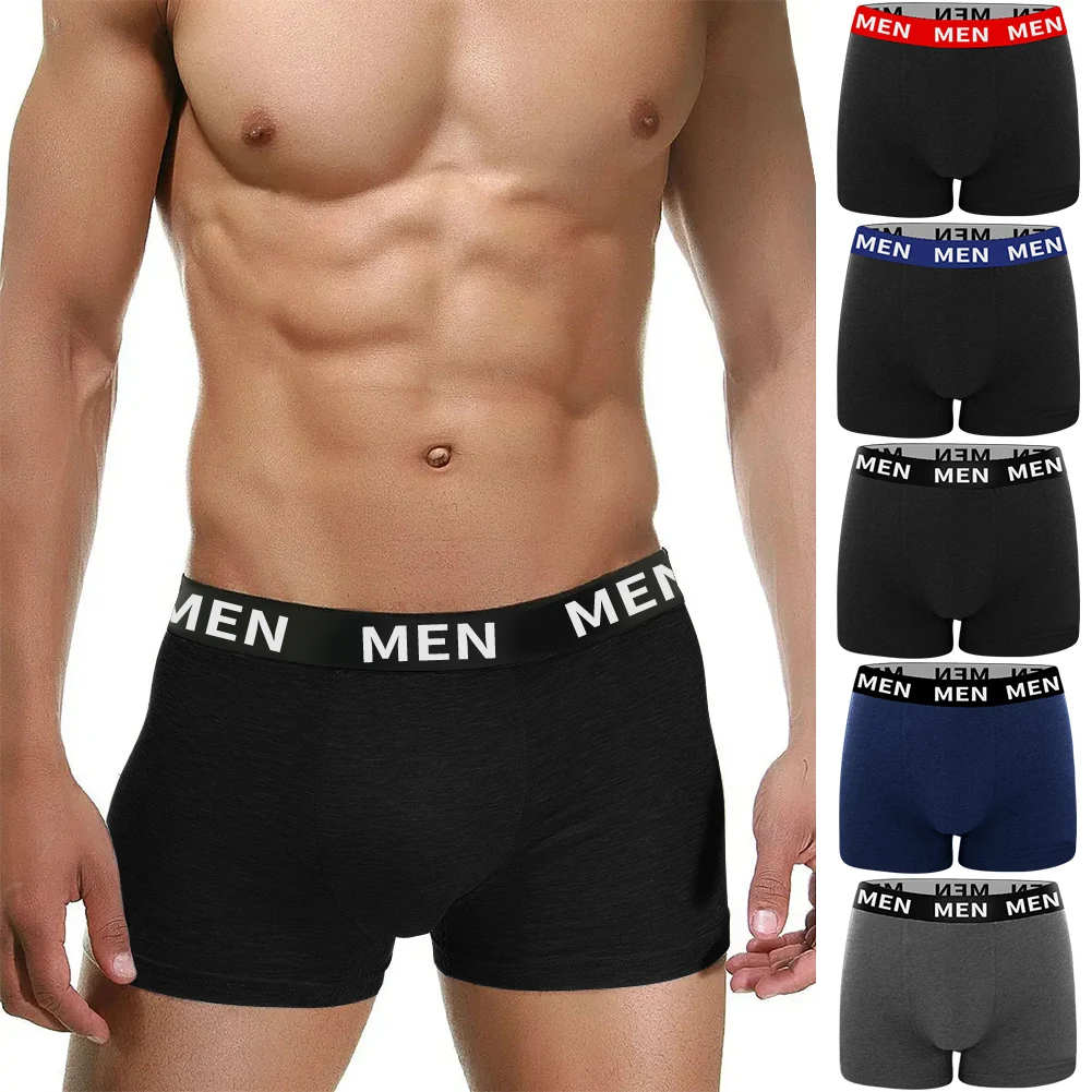 5 Pieces Men's Boxer Briefs with Novelty Pattern Printing - Fun Underwear Shorts