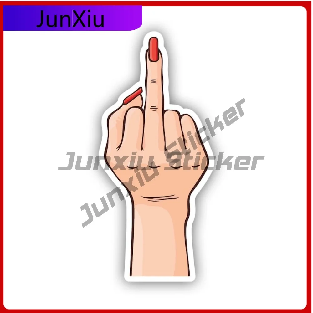 

Bad Girl Middle Finger Sticker Creative Decals The Bird Female Woman Pride Nails Funny Style Truck Use Waterproof Vinyl Decal