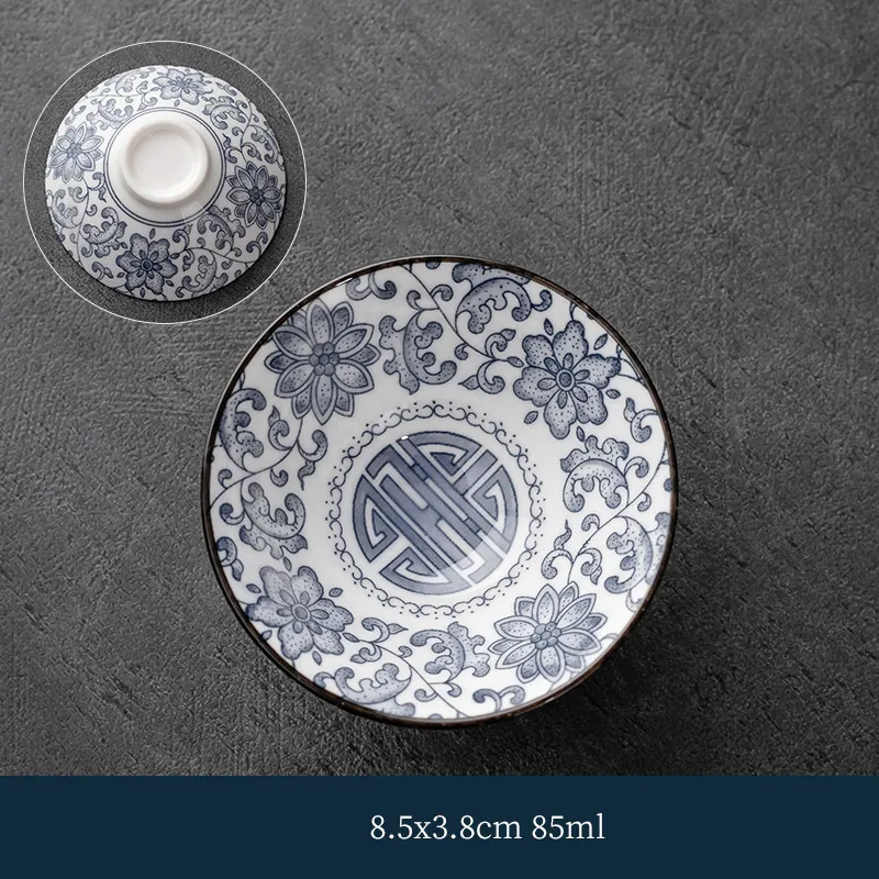 2pcs Chinese Teaware Supplies Blue and White Ceramic Teacup Handmade Boutique Master Cup Home Tea Ceremony Accessories Hat Cup