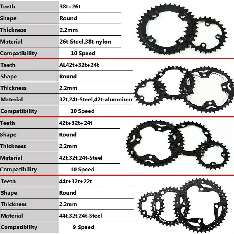 BUCKLOS 104/64BCD MTB Crankset Aluminum Square Hole 170mm Mountain Bike Crank 3*9S 3*10S Bicycle Crank Set Cycling Accessories