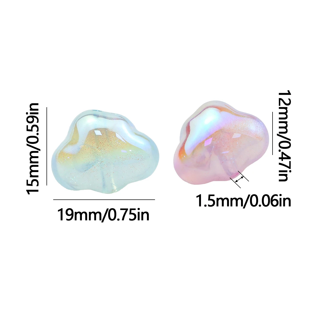 5-10PCS Double Sided Drum Shaped Cloud Beads 15x19mm Assorted Colors DIY Jewelry Making Loose Bracelets Necklaces Accessories