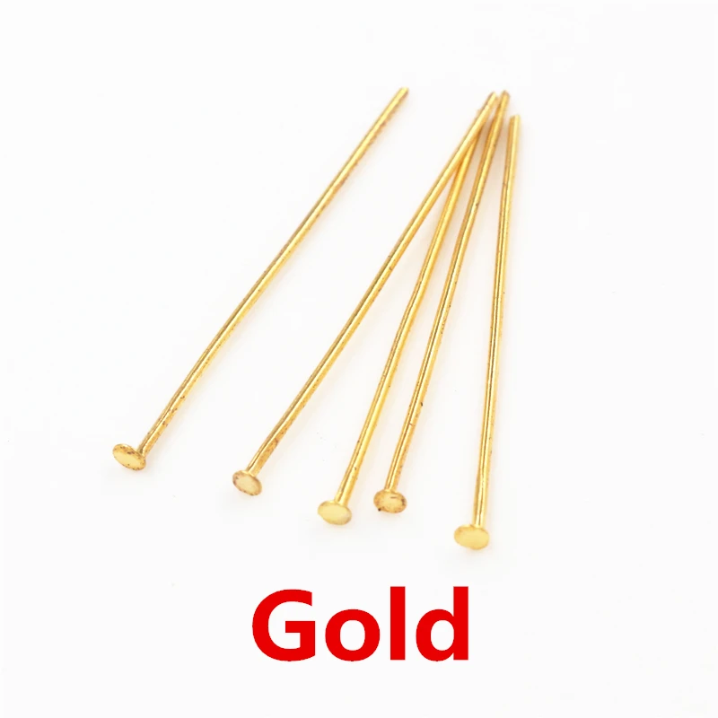 200pcs/pack 20-60mm Flat Head Pins Bronze Rhodium Black Gold Silver Color Headpins For Jewelry Findings Making DIY Supplies