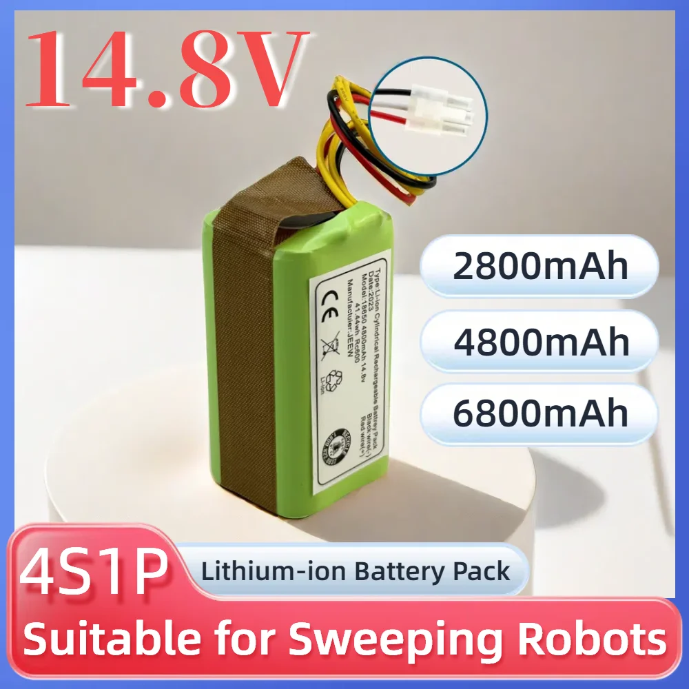 

New 4S1P 18650 Battery Pack 14.8V 2800/4800/6800mAh Suitable for Sweeping Robots Lithium-ion Rechargeable Battery