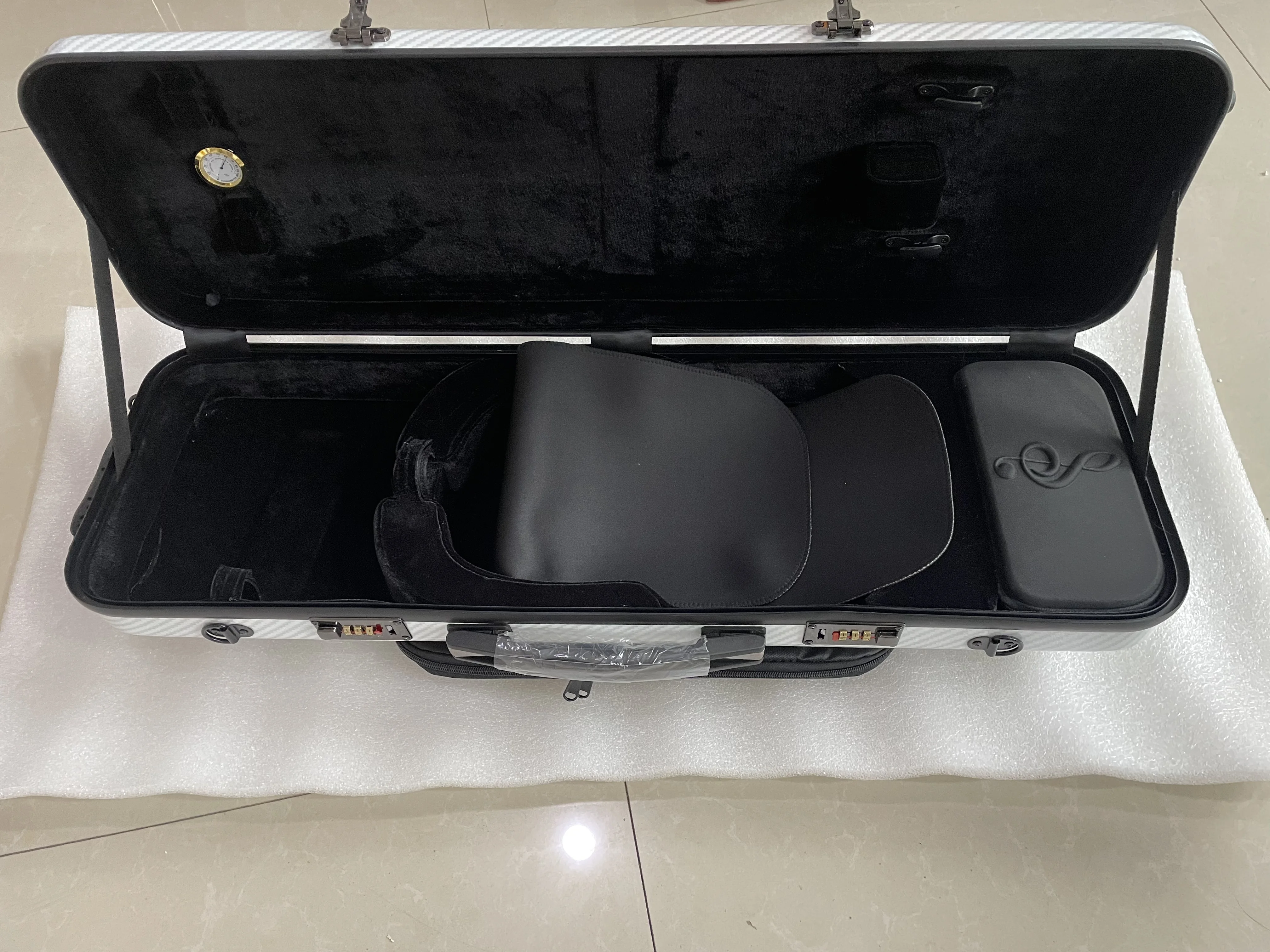 Full Size Violin Case, Hard Shell, Storage Protection, Hygrometer,Combination Lock,Small Bag, Carbon Fiber, High Quality, 4/4