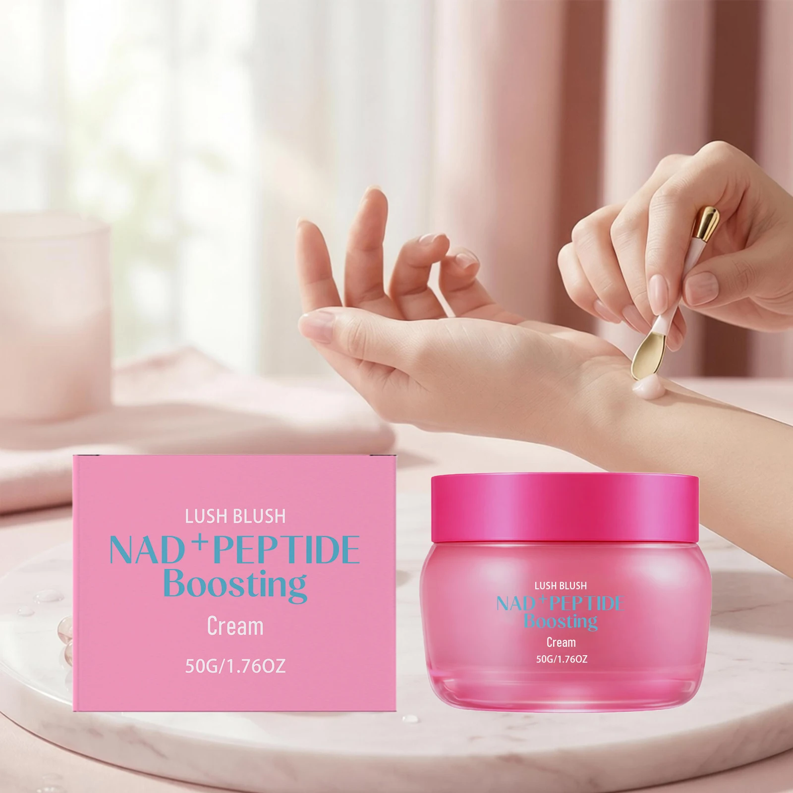 NAD+Peptide Boosting Face Cream Hydrating Firming Lifting Fade Fine Lines Brightening Plumping Barrier Repair Glowing Face Cream