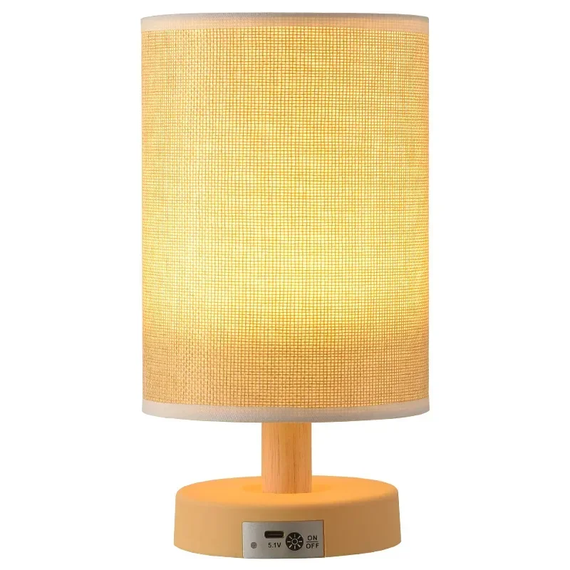 

Nice Nordic Solid Wood Desktop Lamps USB Charging Night Lights Bedroom Bedside Study Room LED Light