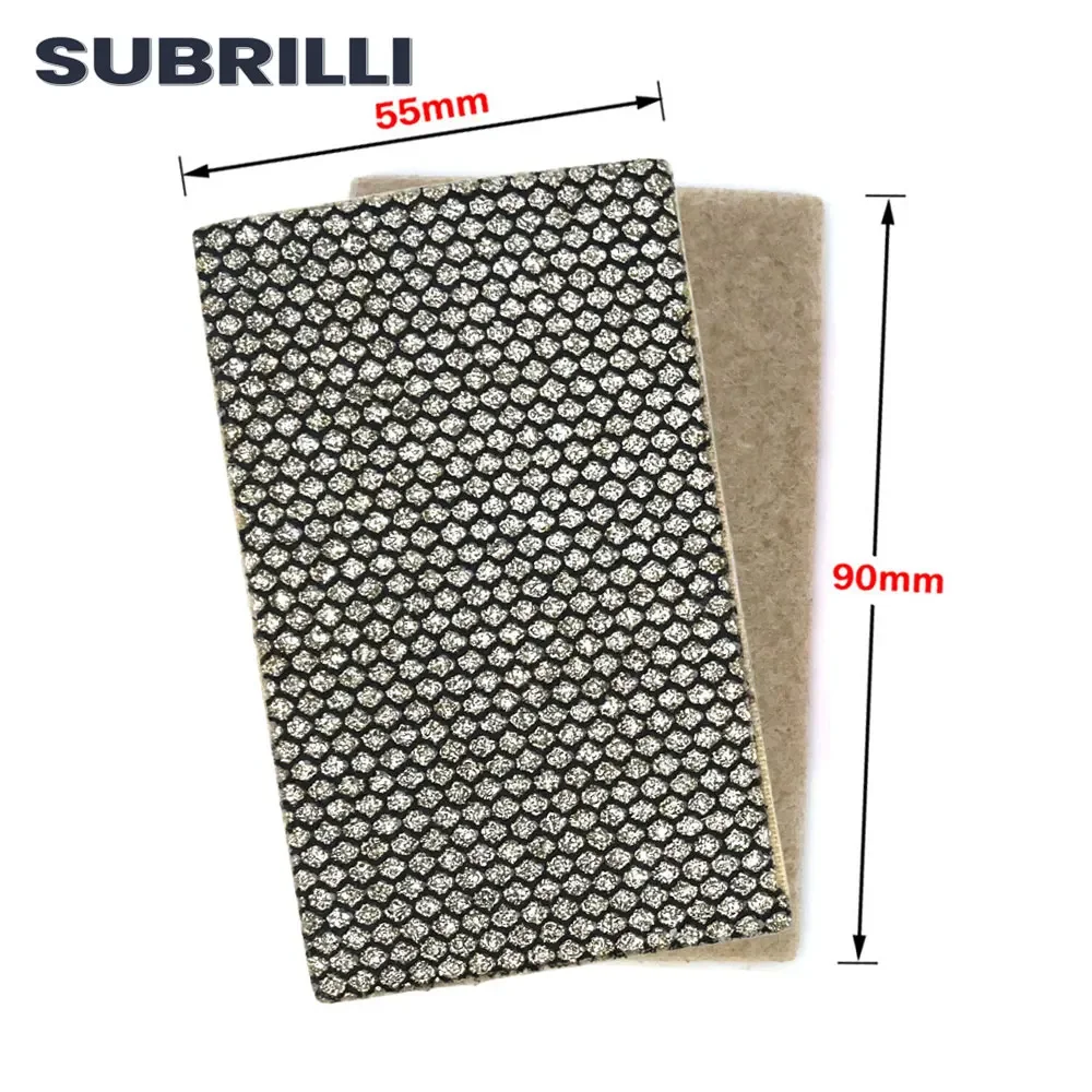 4pcs Electroplated Diamond Hand Polishing Pad Sanding Paper Flexible Dry Wet Polishing Sheet Sand Grinding Paper for Glass Stone