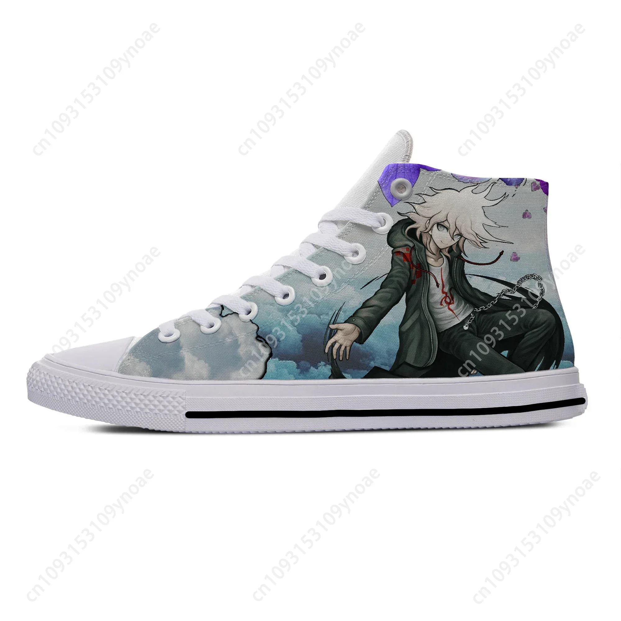 

Hot Cool Anime Manga Game Danganronpa Nagito Komaeda Funny Breathable Casual Board Shoes High Top Lightweight Men Women Sneakers