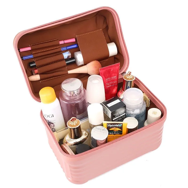 Estuche de maquillaje de viaje multifuncional, bolsa de cosméticos de gran capacidad, organizador profesional, caja de accesorios de almacenamiento