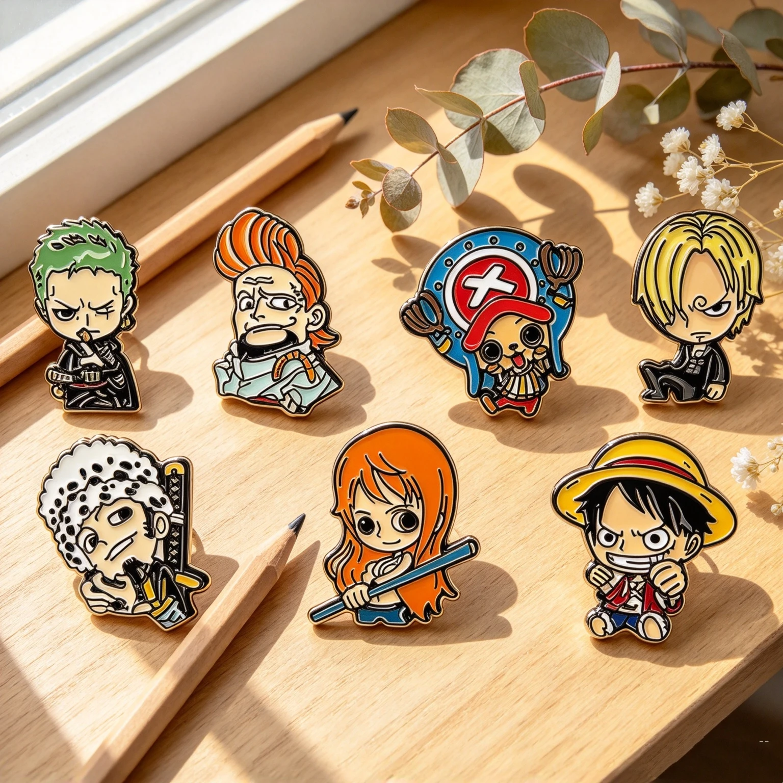 7-teilige Hot-Blood-Sailing-Anime-Charakter-Serie Emaille-Abzeichen, Cartoon-Metallbroschen, Sammlerstücke, Deko-Geschenke für Fans – Detail 4
