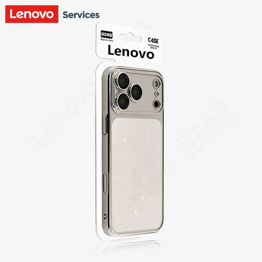 Lenovo – coque de téléphone en Silicone souple, Ultra fine, à paillettes claires, pour iPhone 17 Air 16 15 14 Pro Max, transparente, brillante, couleur unie