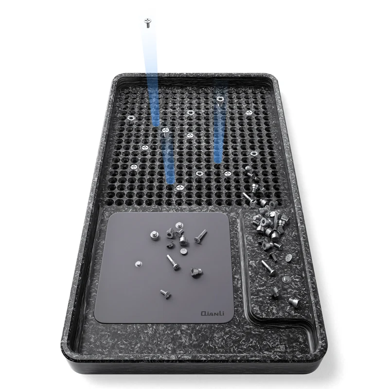 Qianli Mobile Phone Long Short Screws Black Synthetic Stone Hard Magnetic Storage Tray Precise Extraction Fast Repair Box