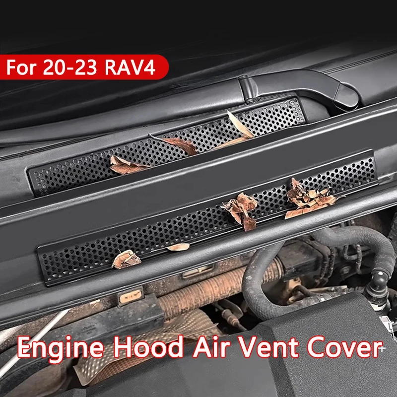 Защитная крышка воздухозаборника двигателя автомобиля, внутренняя крышка воздуховыпускного отверстия, внешняя накладка вентиляционного отверстия двигателя, подходит для Toyota RAV4 2020-2024, аксессуар