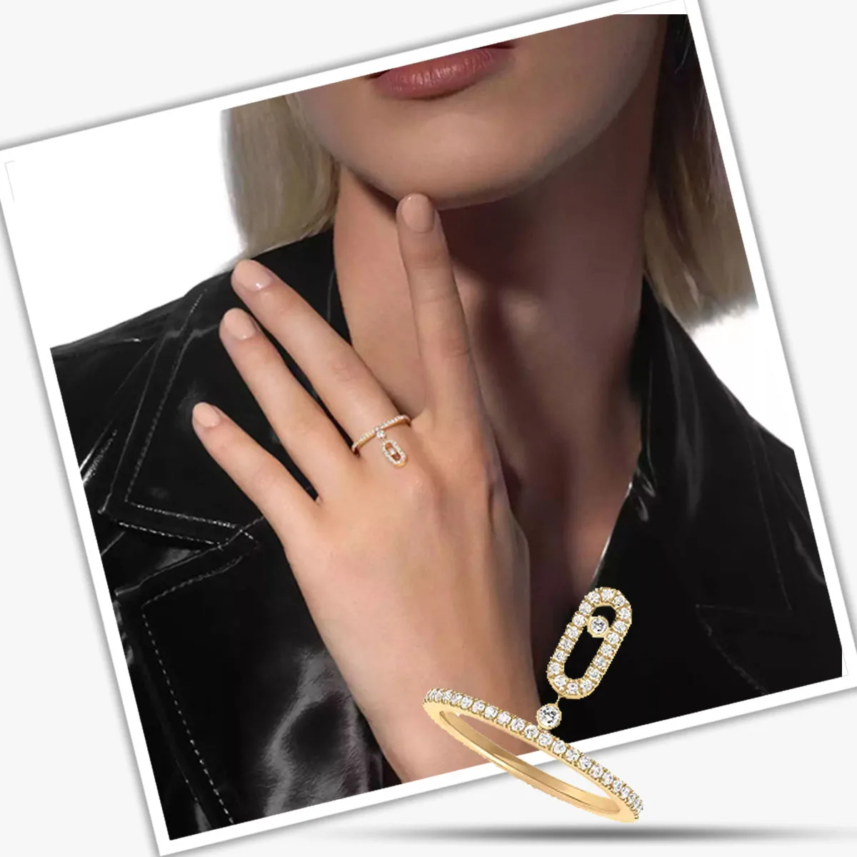 

MXK 2025 Classic Smooth Fashion Women's 925 Silver Square Pendant Series Ring Bright and Charming Suitable for Daily Wearing