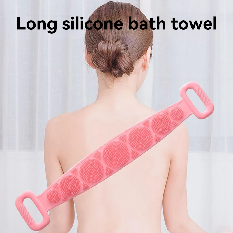 Body Sponge Silicone Brushes Bath Towels Scrubber Rubbing Back Peeling Massage Shower Belt Extended Skin Clean Brushes