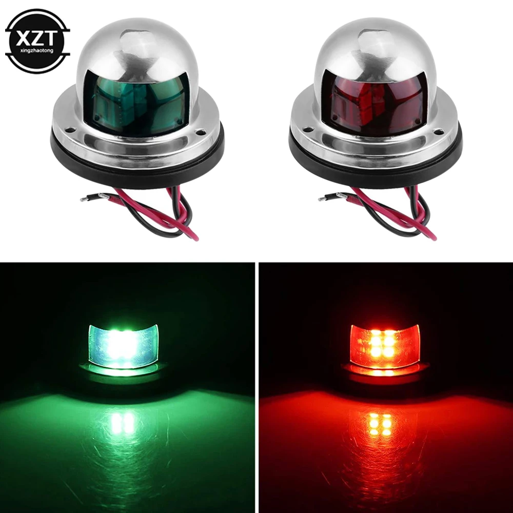 

12V Red&Green Boat Light Stainless Steel 8LED Bow Navigation Light Sailing Signal Lamp for Marine For Boat Yacht Warning Lights