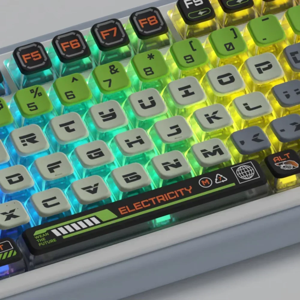 Tema Doomsday teclado mecânico, pbt + pc, 122 chaves, diy, personalizado e bonito, para 60, 80, 87, 98, 104, 108