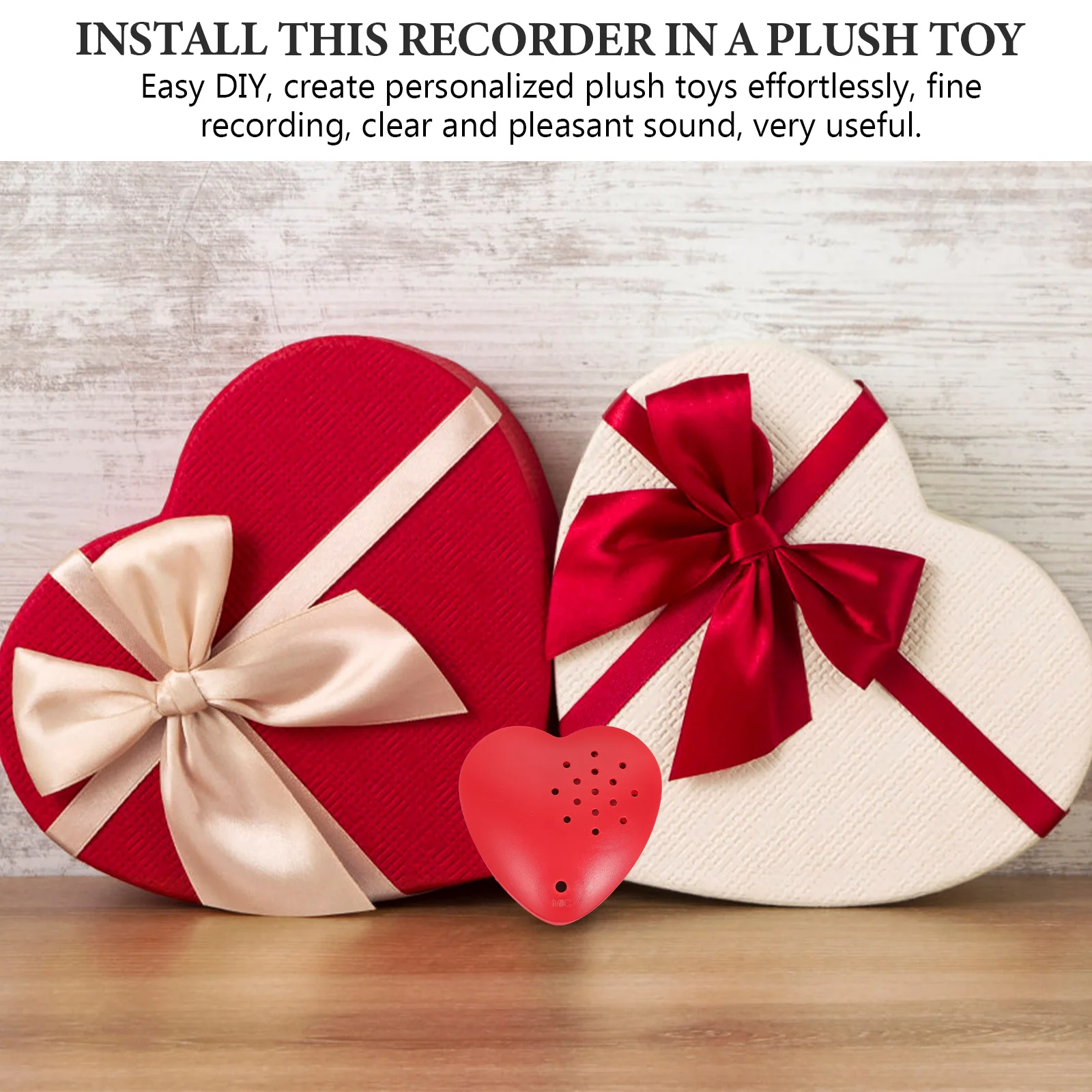 30 Seconds Plush Toy Accessories Sound Box Heart-shaped Recording Press Player Real Person Recorder Message Toys DIY Logger