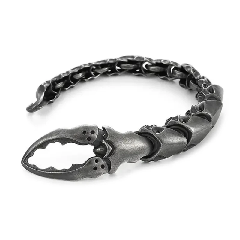 Men's Stylish Sturdy Alloy Scorpions Bracelet Heavy Duty Hand Chain Adjustable Length for Daily Wear Special Occasions