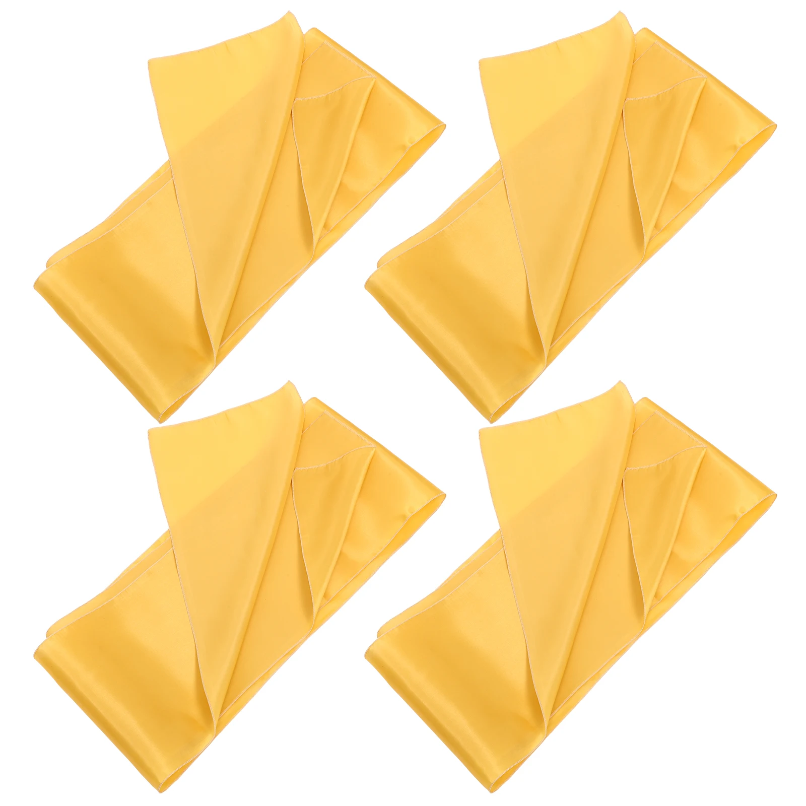 4pcs Golden Satin Table Runner Smooth Material Wedding Banquet Decorative Home Party Tablecloth Easy Clean Dining Room Decor