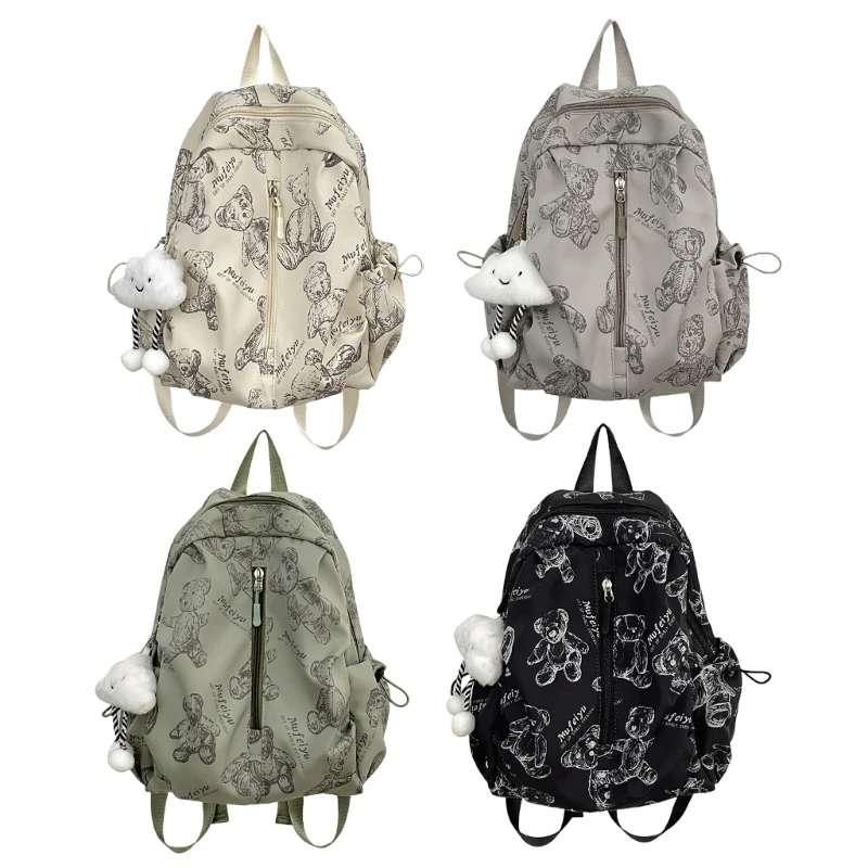 Mochila a juego para mujer, mochila con estampado completo para adolescentes, mochilas informales nailon, mochila escolar